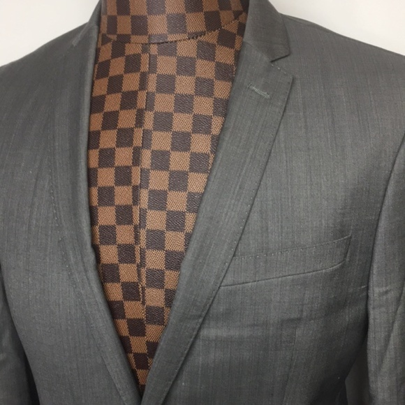 LABORATORY Gray Wool Blend 2 Button Blazer 44L - Picture 3 of 6